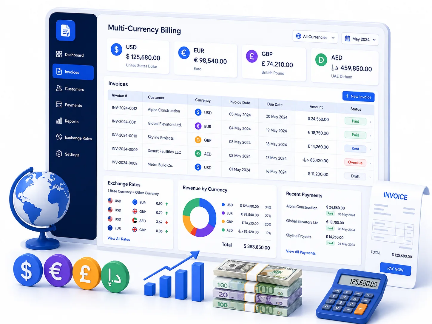 Multi-Currency Elevator Billing Software